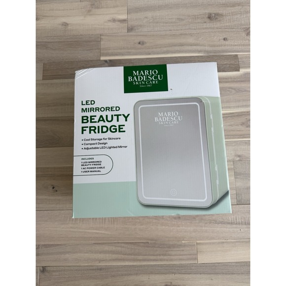Mario Badescu LED Mirrored Beauty Skincare & Makeup Fridge Storage #7078-79